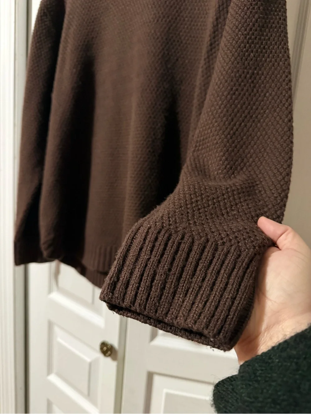 Zenana Chocolate Brown Crewneck Sweater - 1X/2x - Picture 10 of 16